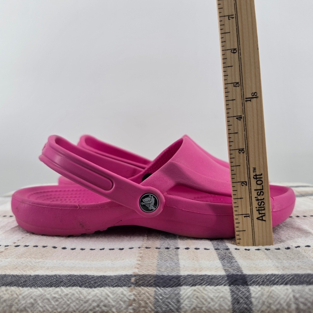 Crocs Pink Slide Sandals Womens Size 9 Slip On Comfort Clog Shoes Slingback - Picture 6 of 10